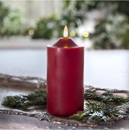 LED Blockljus Flamme Top Röd 17 cm