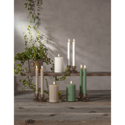 LED Blockljus Flamme Stripe Grön 15 cm