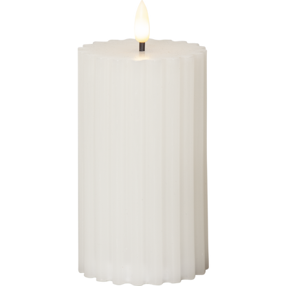 LED Blockljus Flamme Stripe Vit 15 cm