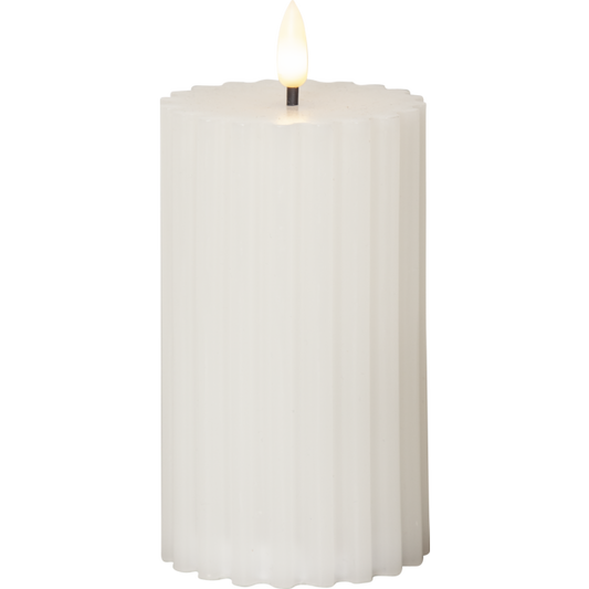 LED Blockljus Flamme Stripe Vit 15 cm