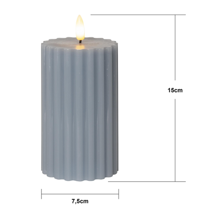 LED Blockljus Flamme Stripe Blå 15 cm