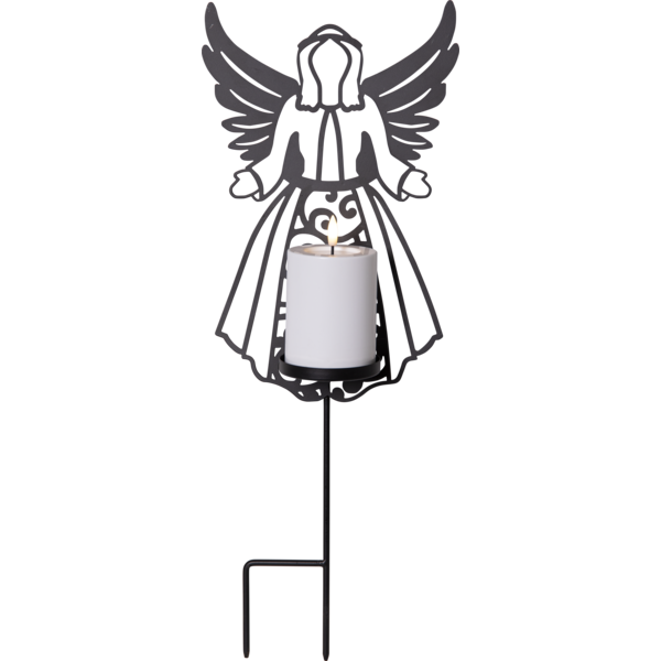 LED Gravljus Siluett Ängel med ljus 48 cm