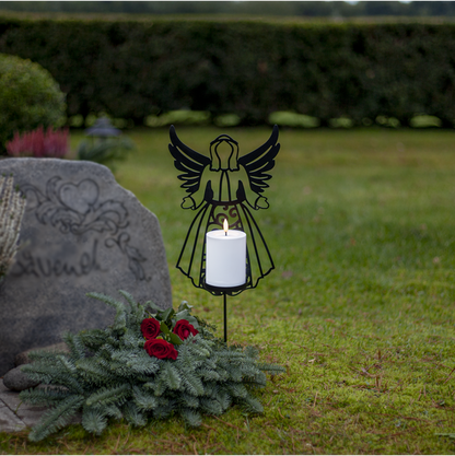 LED Gravljus Siluett Ängel med ljus 48 cm