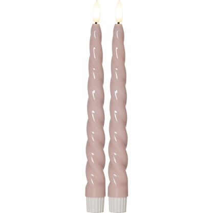 LED Antikljus 2-pack Flamme Shine Rosa