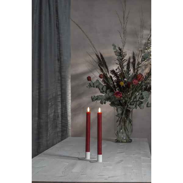 LED Antikljus 2-pack Flamme Rustic 25 cm Röd