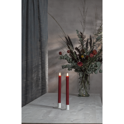 LED Antikljus 2-pack Flamme Rustic 25 cm Röd