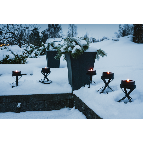 LED Utomhusmarschall svart plåt och vax