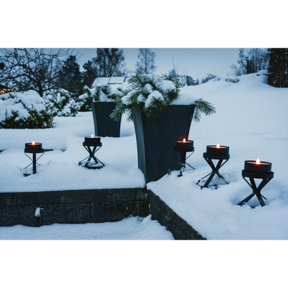 LED Utomhusmarschall svart plåt och vax