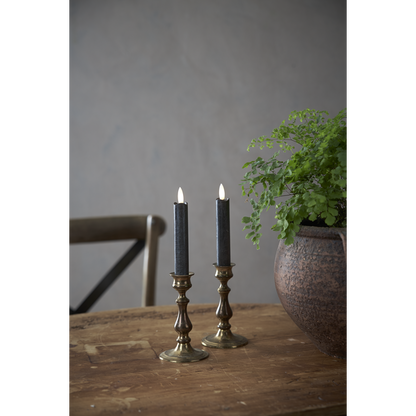 LED Antikljus 2-pack Flamme Rustic 15 cm Svart