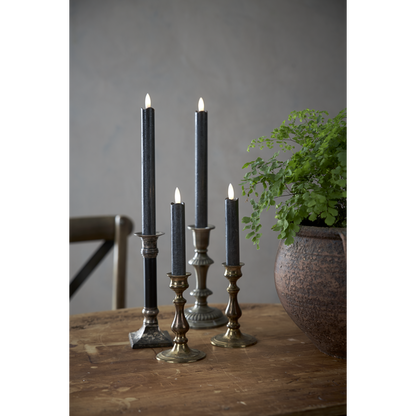 LED Antikljus 2-pack Flamme Rustic 15 cm Svart