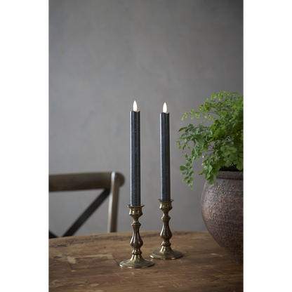 LED Antikljus 2-pack Flamme Rustic 25 cm Svart