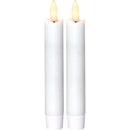 LED Antikljus 2-pack Flamme Rustic 15 cm Vit