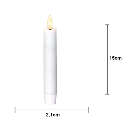 LED Antikljus 2-pack Flamme Rustic 15 cm Vit