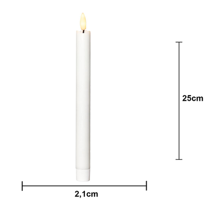 LED Antikljus 2-pack Flamme Rustic 25 cm Vit