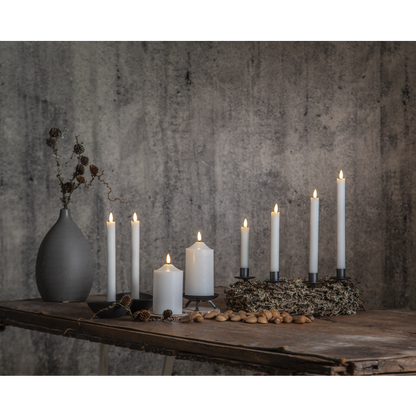 LED Blockljus Flamme Top Vit 15 cm