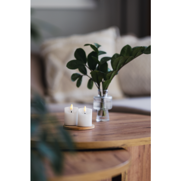 LED Blockljus 2-pack Flamme Rustic 7,5 cm