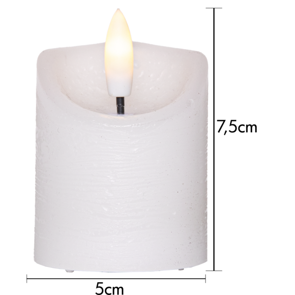 LED Blockljus 2-pack Flamme Rustic 7,5 cm