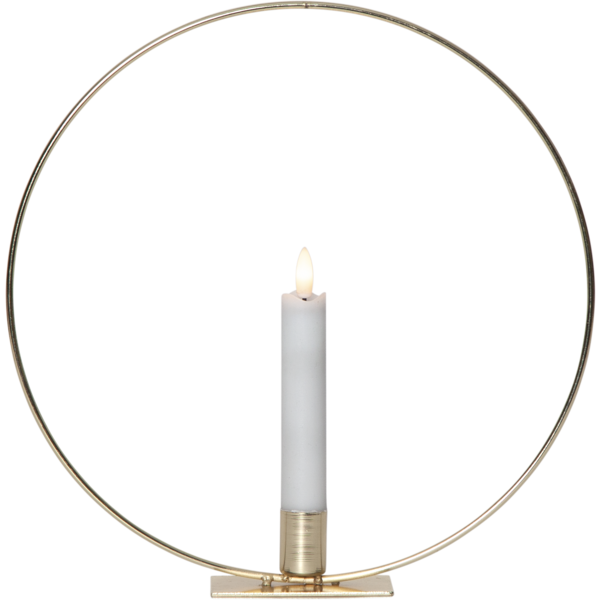 Ljusstake stående Ring ink. LED ljus Mässing