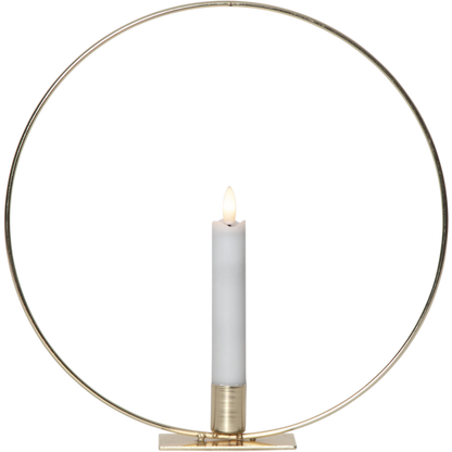 Ljusstake stående Ring ink. LED ljus Mässing