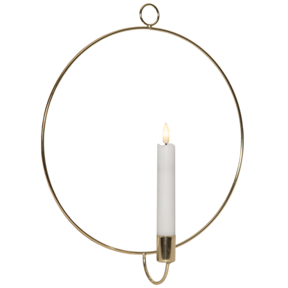 Ljusstake vägg Ring ink. LED ljus Mässing