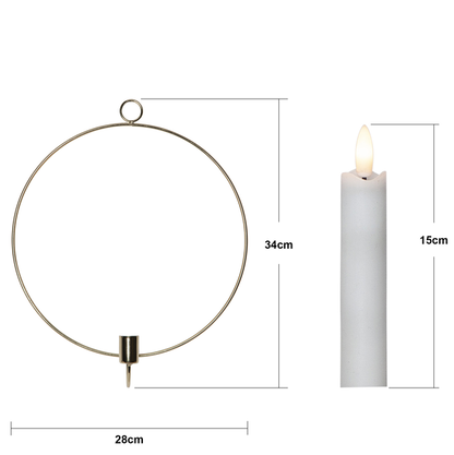 Ljusstake vägg Ring ink. LED ljus Mässing