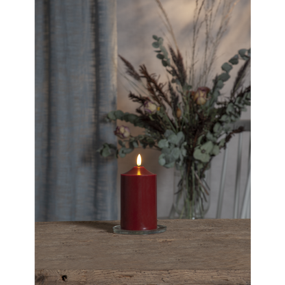 LED Blockljus Flamme Top Röd 15 cm