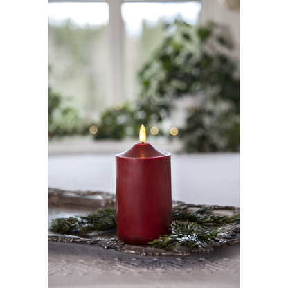 LED Blockljus Flamme Top Röd 15 cm