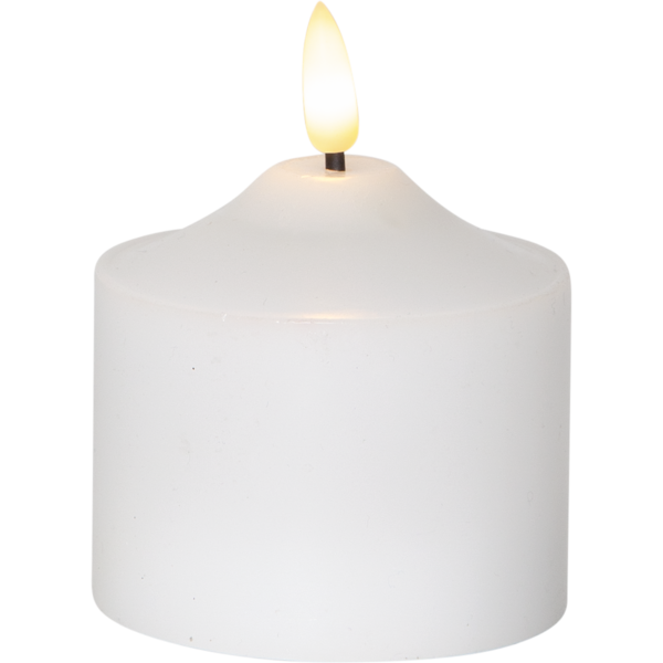 LED Blockljus Flamme Top Vit 9,5 cm