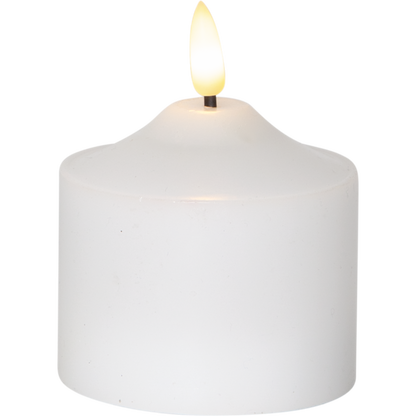 LED Blockljus Flamme Top Vit 9,5 cm