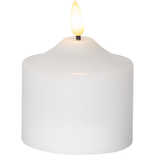 LED Blockljus Flamme Top Vit 9,5 cm