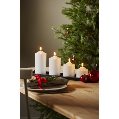 LED Blockljus Flamme Top Vit 15 cm