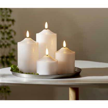 LED Blockljus Flamme Top Vit 15 cm