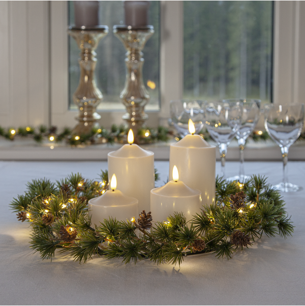 LED Blockljus Flamme Top Vit 12 cm