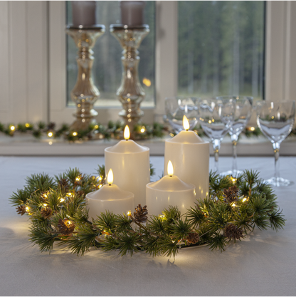 LED Blockljus Flamme Top Vit 12 cm