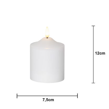 LED Blockljus Flamme Top Vit 12 cm