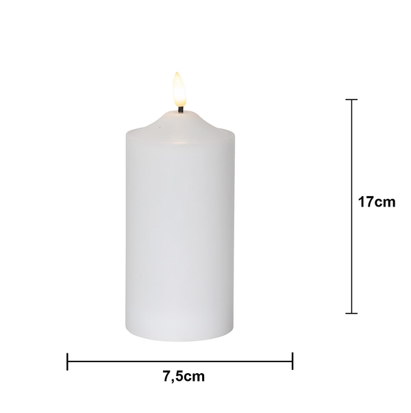 LED Blockljus Flamme Top Vit 17 cm