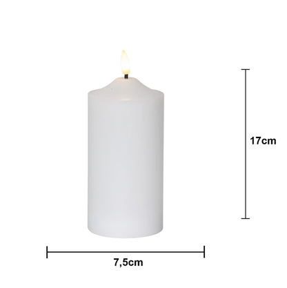 LED Blockljus Flamme Top Vit 17 cm