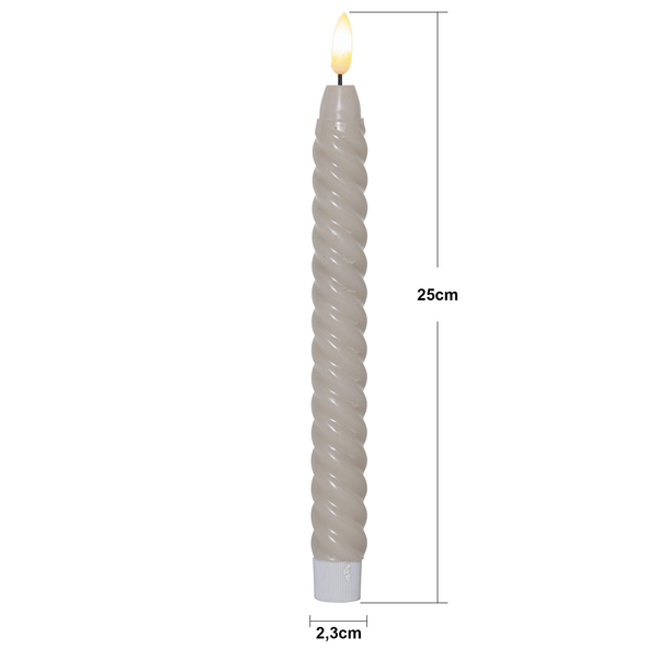 LED Antikljus 2-pack Flamme Swirl 25 cm