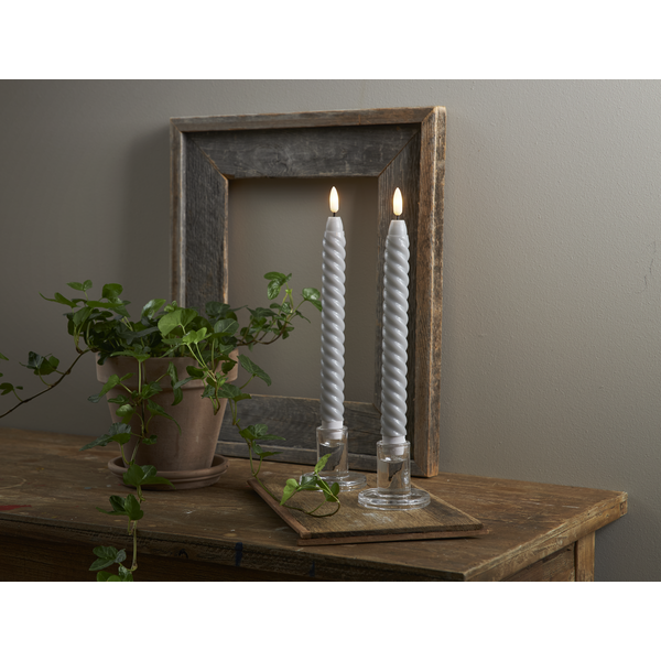 LED Antikljus 2-pack Flamme Swirl 25 cm