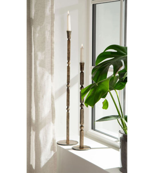 Ljusstake 73 cm Antik Mässing
