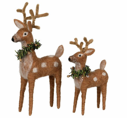 Juldekoration Inomhus Ulldjur Dovhjortar 2-pack 23 cm Mix