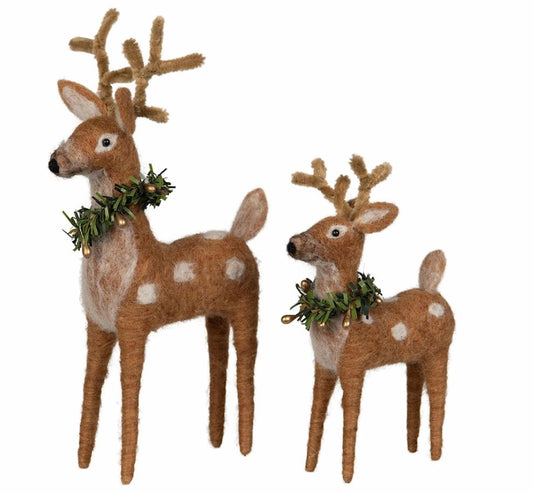 Juldekoration Inomhus Ulldjur Dovhjortar 2-pack 23 cm Mix