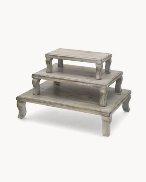 Dekorativt Piedestalbord Grå 3-pack 50/40/30 cm cm I lager: Vecka 37