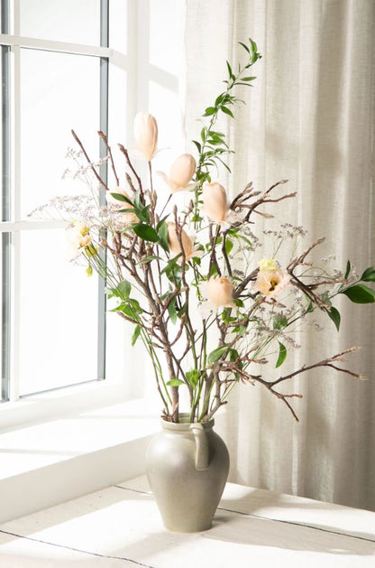 Dekoration Fjäderblomma Med Clip Aprikos 6-pack Ø11 cm