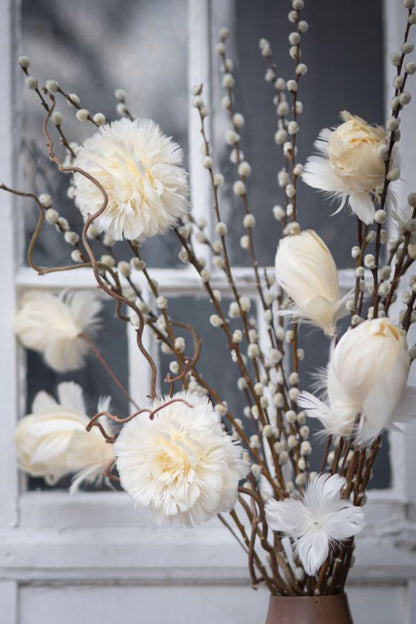 Dekoration Kvist Fjäderknopp Vanilj 3-pack 85 cm