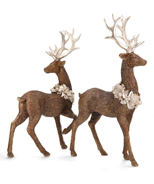Dekoration Hjort Med Guldkrans 2-pack Mix