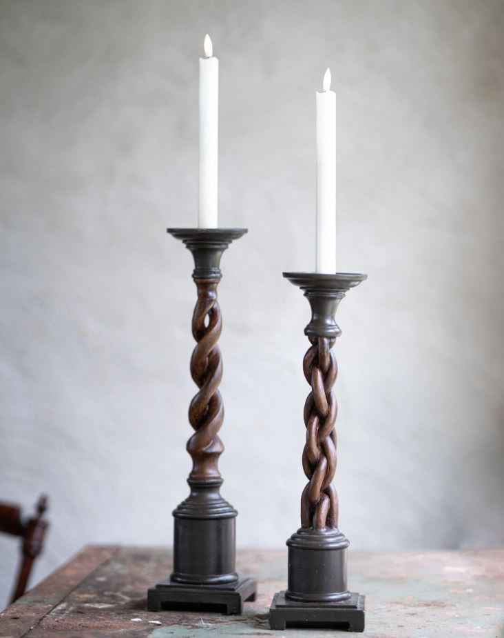 Ljusstake Kedja 38 cm svart brun