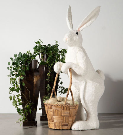 Påskdekoration Golvdekoration Hare Med Korg Stor 118 cm