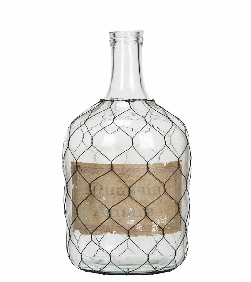 Vas Flaska med nät Klar 25 cm
