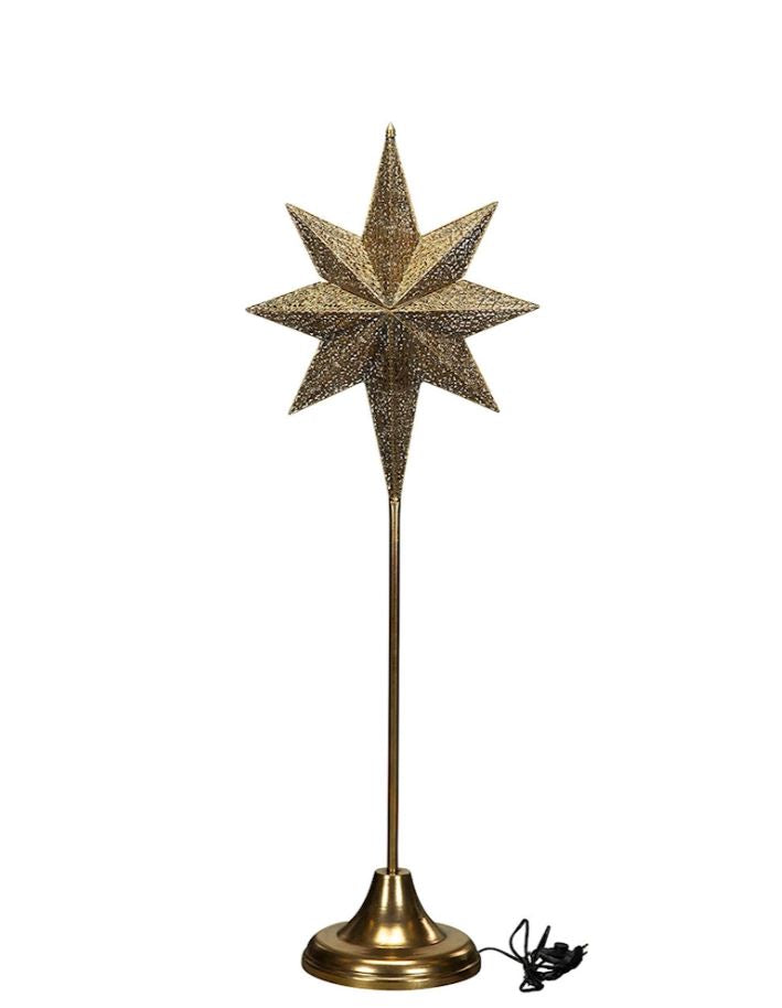 Belysning Jul Golvlampa Stjärna 140 cm Guld